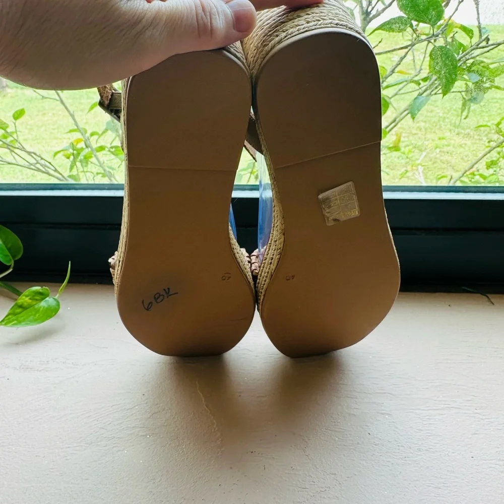 Payma Tan Woven Wedge Sandals Size Europe40/US 9-9.5